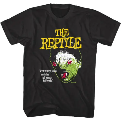 The Reptile Poster Men's T-Shirt Strange Power 60s Hammer Horror Half Snake