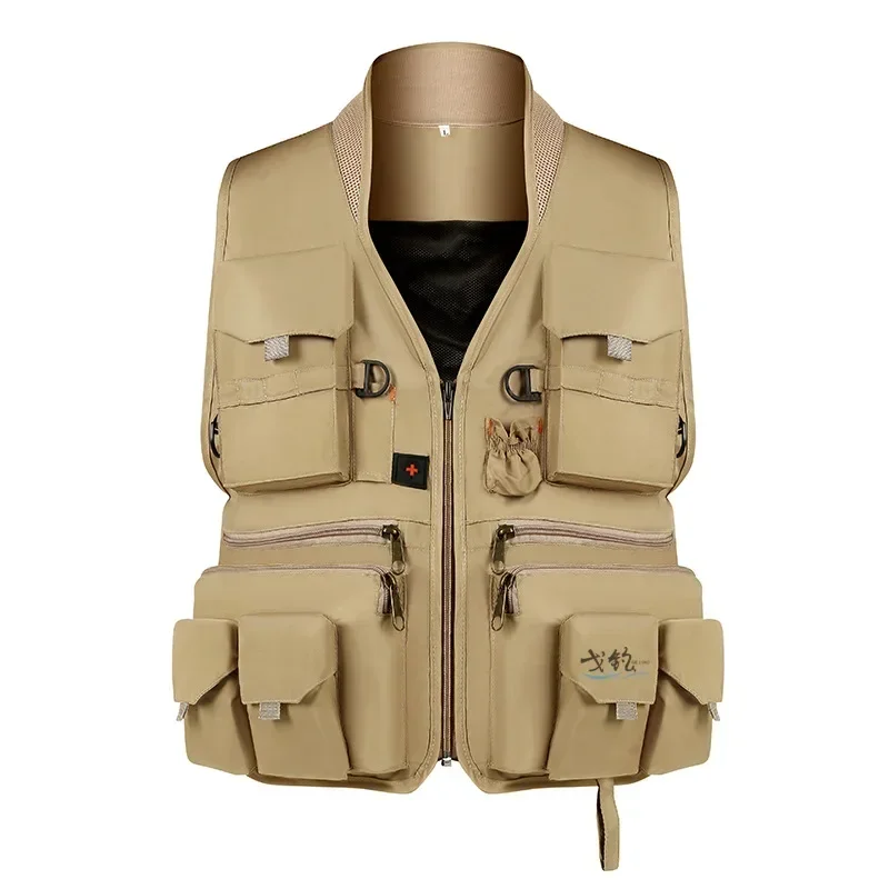 Jaqueta respirável masculina de pesca, colete para fotografia ao ar livre, secagem rápida, luz refletida, montanhismo, colete com vários bolsos