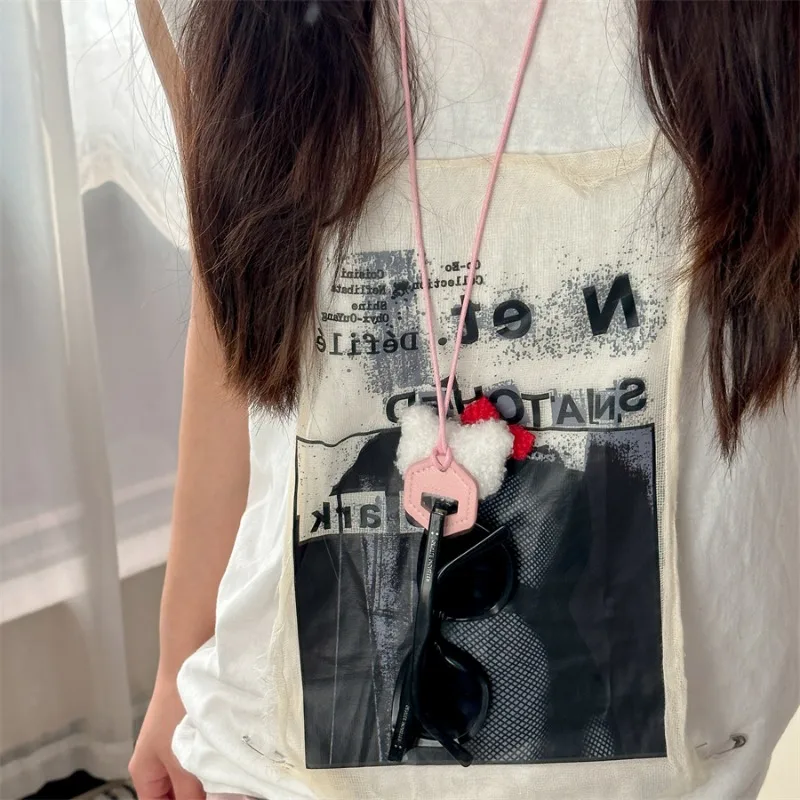 حافظة نظارات من الجلد للنساء من Sanrio Hello Kitty ، حقيبة نظارات ناعمة بحبل ، علبة نظارات شمسية ، حافظة نظارات