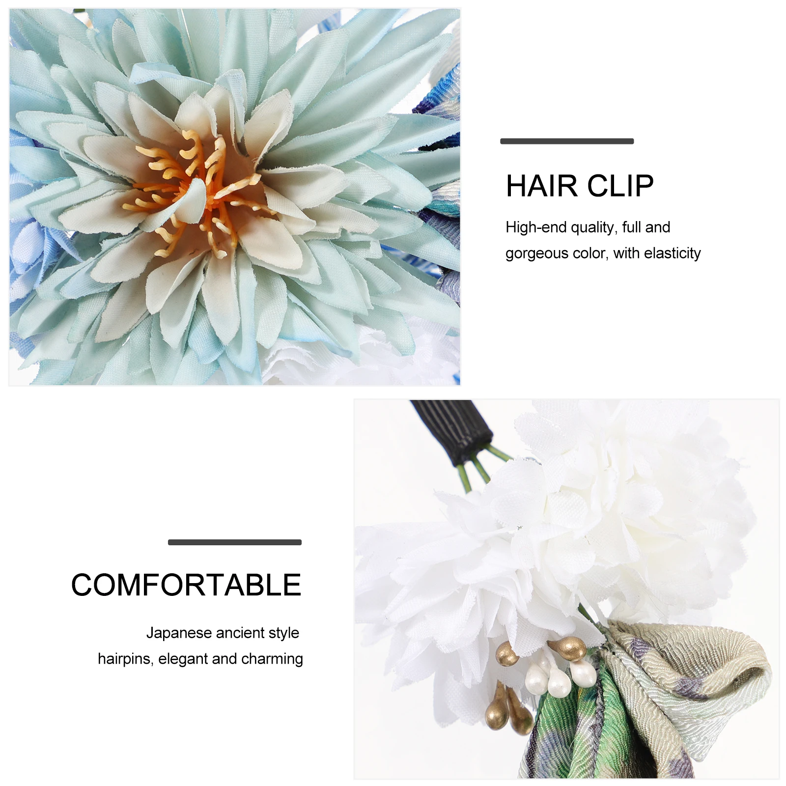 

2pcs Japanese Style Hair Comb Delicate Charm Bridal Headdress Wedding Party Accessories Floral Tassel Hairpins