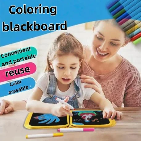 กระดานวาดภาพสำหรับเด็ก, กระดานดำขนาดเล็กสำหรับเขียนแบบกราฟฟิตี, กระดานเขียน, สมุดวาดภาพแบบพกพาสำหรับใช้ในบ้านที่ลบได้ด้วยน้ำ