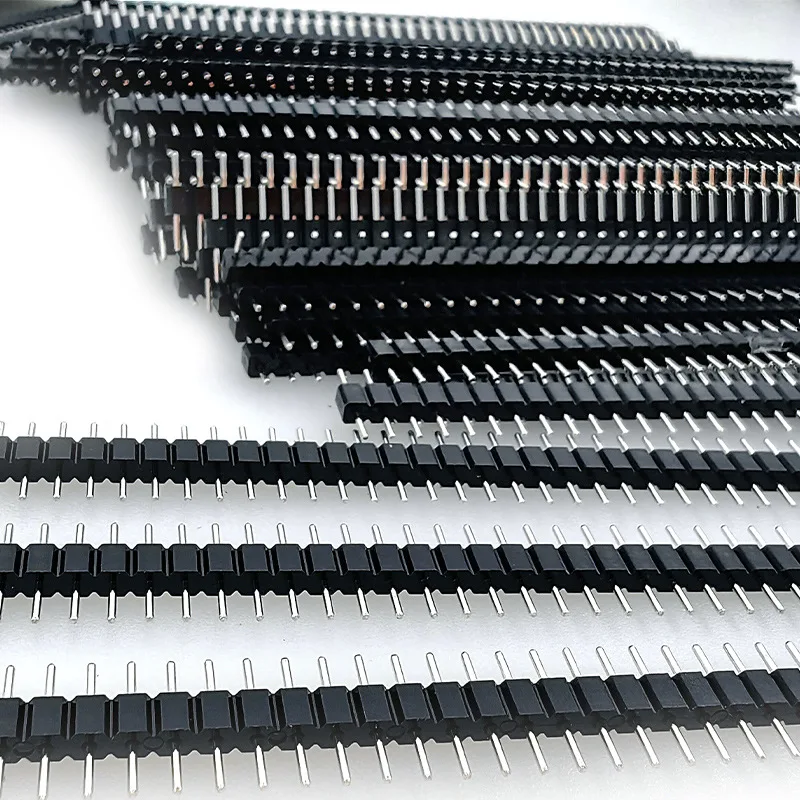 10 قطعة 2.54 مللي متر 5p 10 p 20p 40 دبوس ذكر صف واحد رأس الدبوس Strip1 * 5P 1*10P 1*20P 1*40P 11.5 مللي متر ذكر رأس الدبوس موصل النحاس