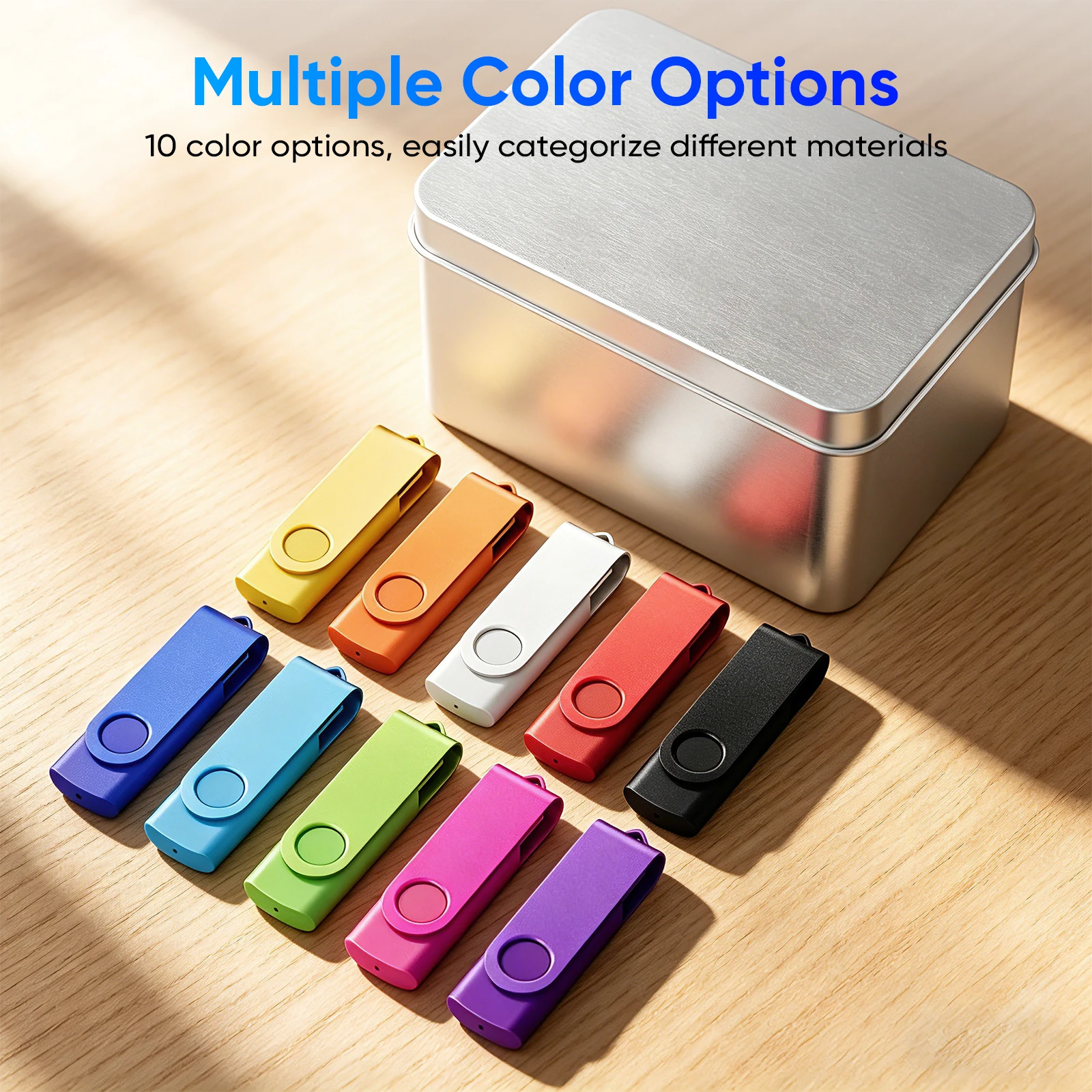 5PCS 10PCS USB Flash Drive 128GB Free Custom Logo Pen Drive 64GB Wholesale Pendrive 32GB Metal Box Memory Stick Storage Device