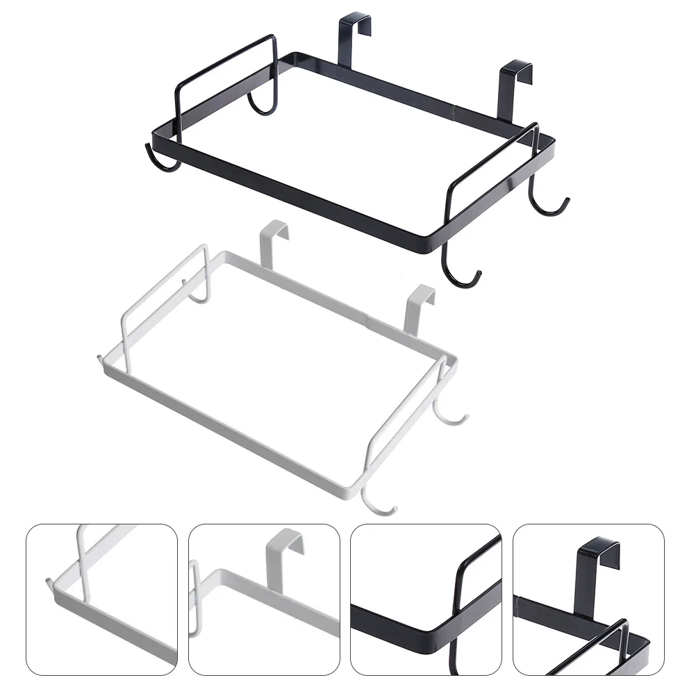 

2Pcs Iron Trash Bag Holder Easy to Clean and Reuse Plastic Bags for Kitchen Cabinet Door Hanging Storage