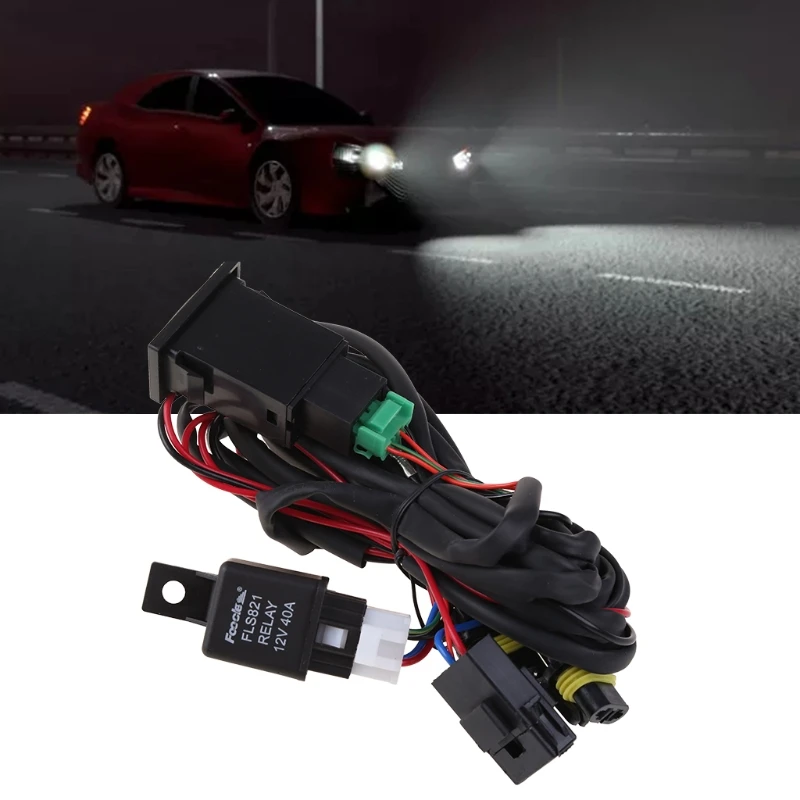 Wearproof for DC 12V 4 Wire Rear Fog Light with On/Off Car Lighting Assem Dropship