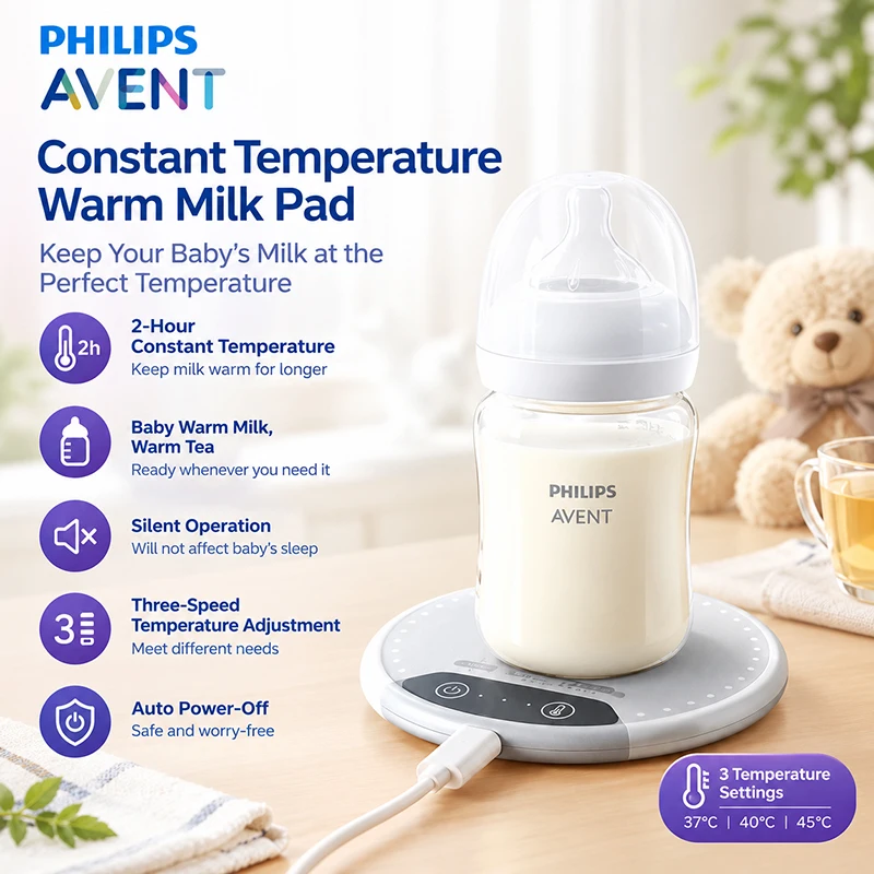 Avent BBL704 Portable Baby Bottle Milk Warmer USB C 3 Temp Settings Silent Constant Temperature Auto Shut Off Travel Night Slim
