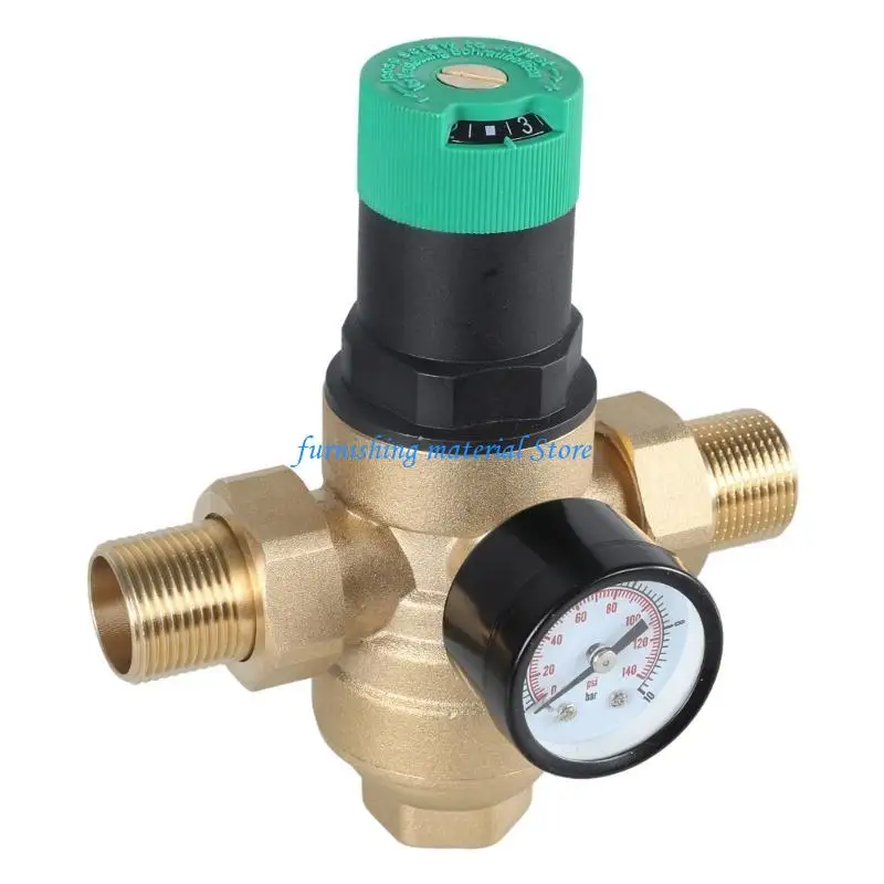 

Y5GD Adjustable Water Control Pressure Regulator Water Pressure Regulator DN15 G1/2 Pressure Reducing with Gauge