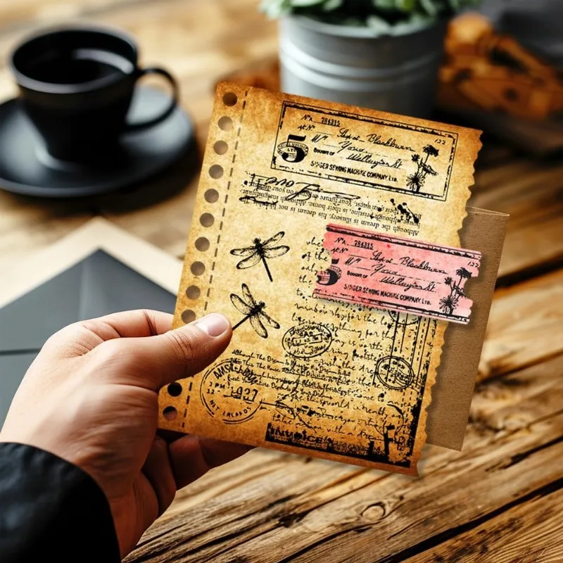 レトロテキスト背景シリコーンクリアスタンプ金属ヴィンテージ切手チケットフレーム切削ダイカットペットペイントクラフトステンシル