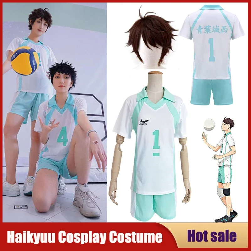 Hot Anime Haikyuu Cosplay Costume Oikawa Tooru High School Student Uniform Volleyball Club Jerseys Sprotswear T-shirt Full Set