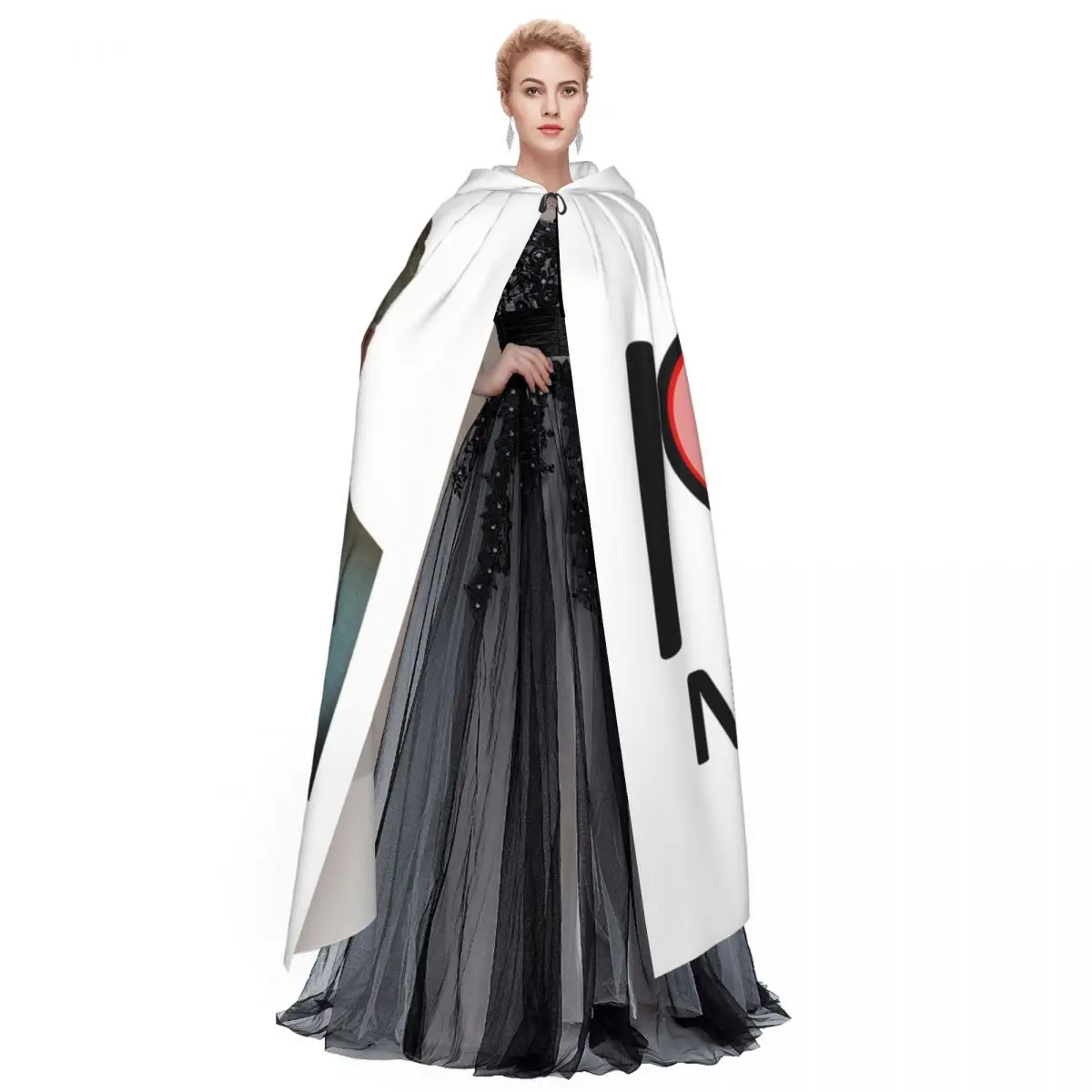 Fantastic I Love Nigel Farage Design Long Hooded Cloak Witch Medieval Costume Cosplay Cape HalloweenCoat Adult Unisex - view 3