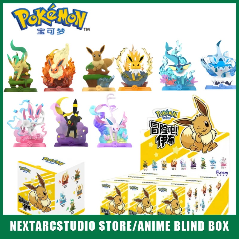 

Anime Pokemon Funism Original Adventure Eevee Family Suit BlindBox Flareon Espeon Sylveon ActionFigure Collection Model Toy Gift