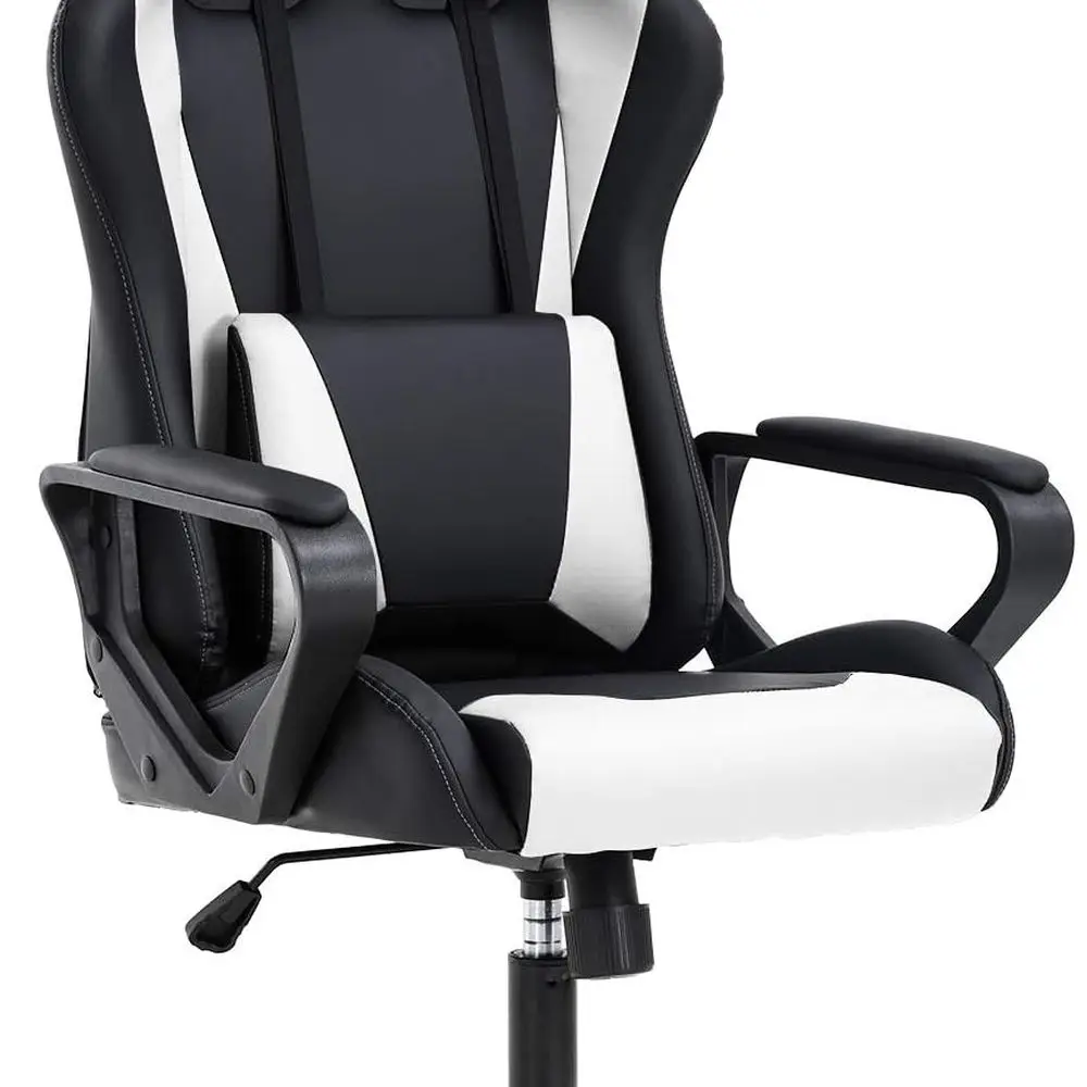 

Ergonomic High-Back Swivel Chair for PC Gaming and Office with Lumbar Support, Suitable for Men and Women, White