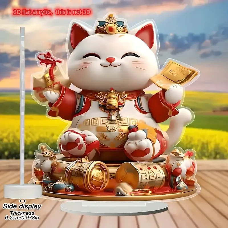 1PCS Lucky Cat Art Desktop Decora Crafts Statues Multi Functional Home Decora Office Decora Unique Bedroom Decora FestivalDecora