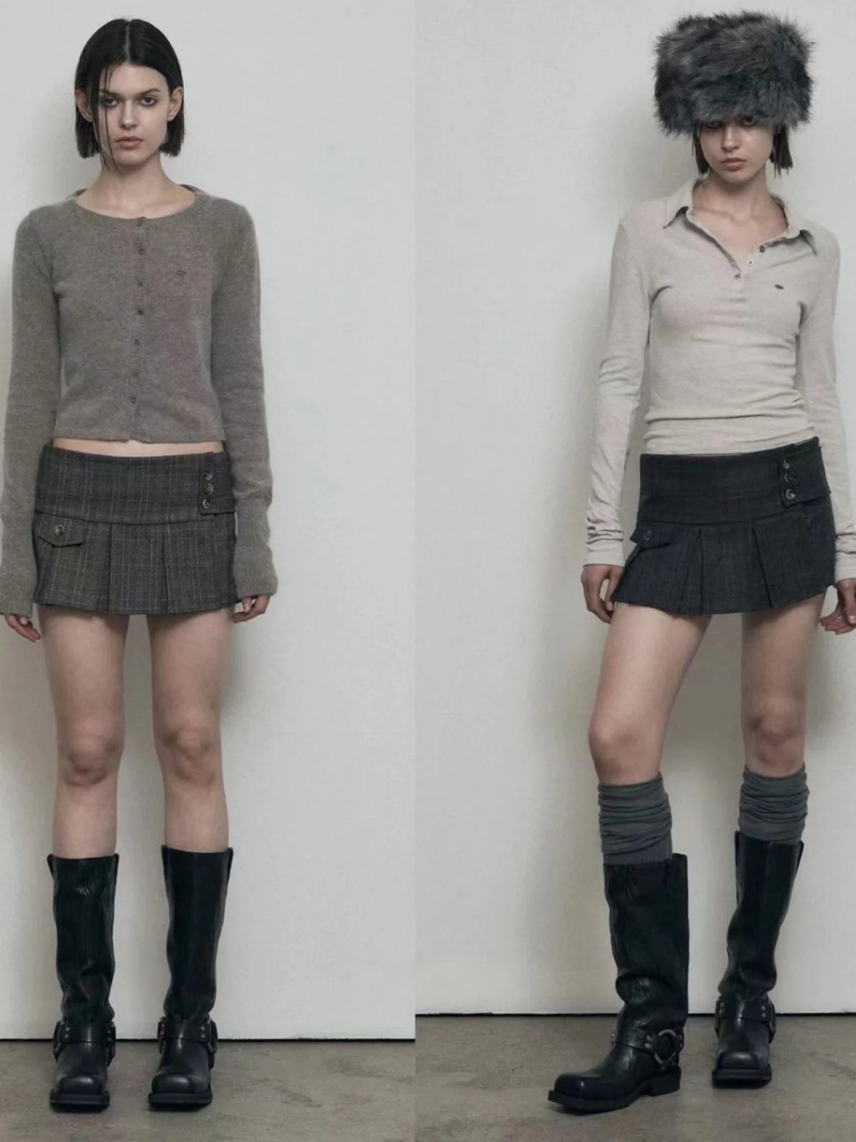 Unique SEI rétro épicé fille Plaid a-ligne jupe taille haute polyvalent trajet coréen Sle ort jupe taille haute a-ligne