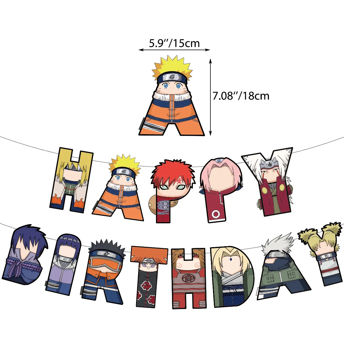 Juego de suministros de fiesta temática de Naruto, decoración de pastel de cumpleaños de Anime, pancarta, mantel, plato, globos, juguetes, regalos para niños y hombres