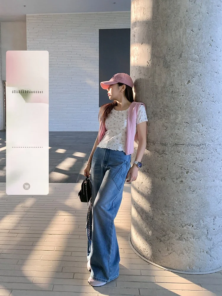 

High Waist Wide Leg Denim Jeans Women's Quali Emed ket Crt Premium Cow Cow Proc Long Commute Sle Straight Tube