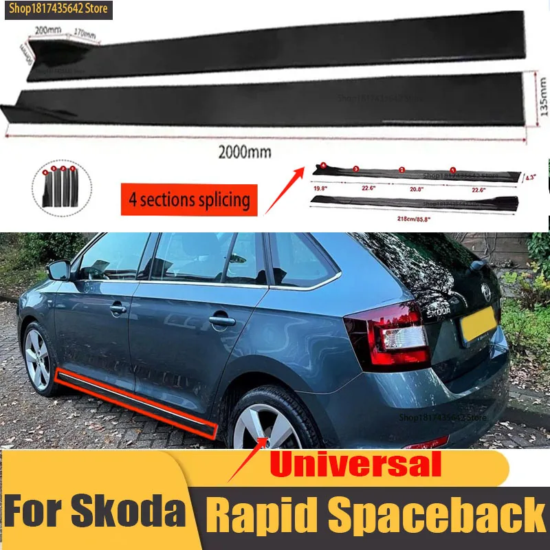 

Universal Car Side Skirt 8 Pcs 2.2m Winglet Splitters Lip Side Spoiler For Skoda Superb Fabia 1 2 3 Octavia MK1 MK2 MK3 Felicia