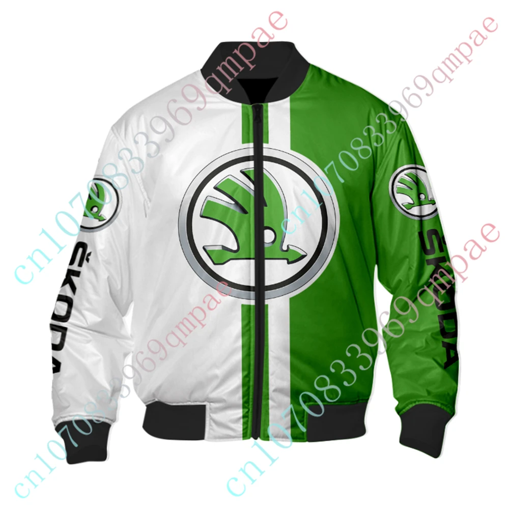 

Skoda Windbreaker Jackets For Men's Clothing Bomber Jacket Techwear Baseball Uniform Harajuku Parkas Thick Coat Custom Logo