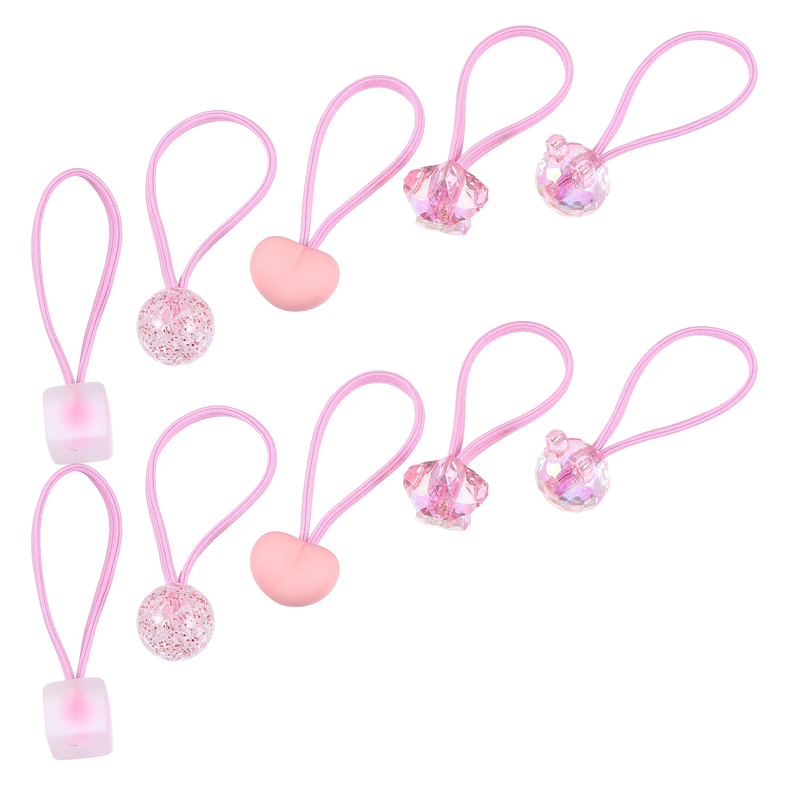 

10pcs Hair Accessories Set Girls Pink Decorative Ropes Ponytail Holders s Ties Gifts Hair Care Styling
