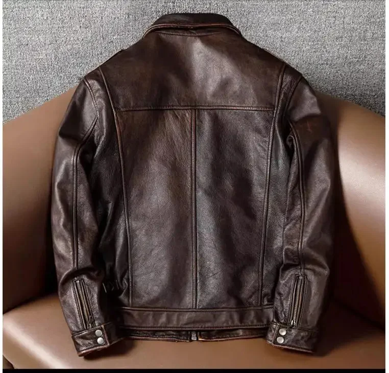 Shop Best.Brand New Classic M65 Man cowhide Jacket,genuine Leather hunting coat.Vintage leather clothes.plus size,quality