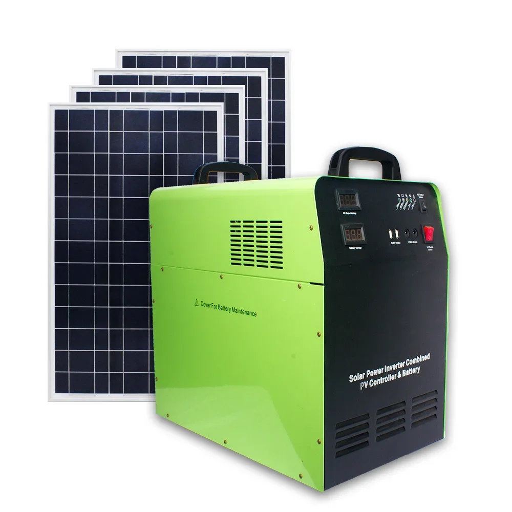 

300w 500w 1000W 24V 100AH Solar AC DC 1kw Portable Solar Power Systems Pv Solar Generator For Camping Home Electricity Use