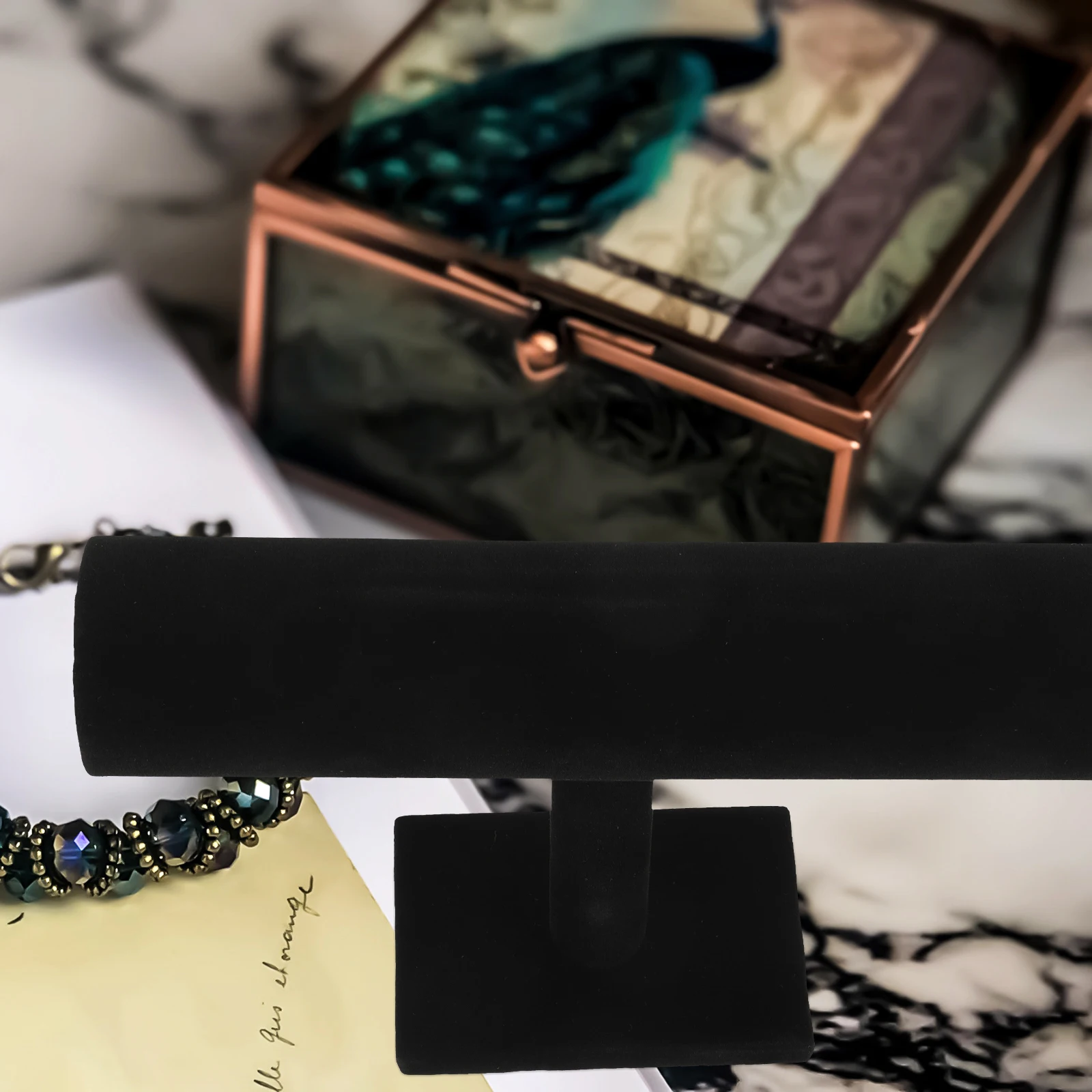 

Jewelry Display Stand for Necklaces Headbands Bracelets Storage Rack Organizer Velvet Sturdy Easy Assembly Space Saver Bracelet