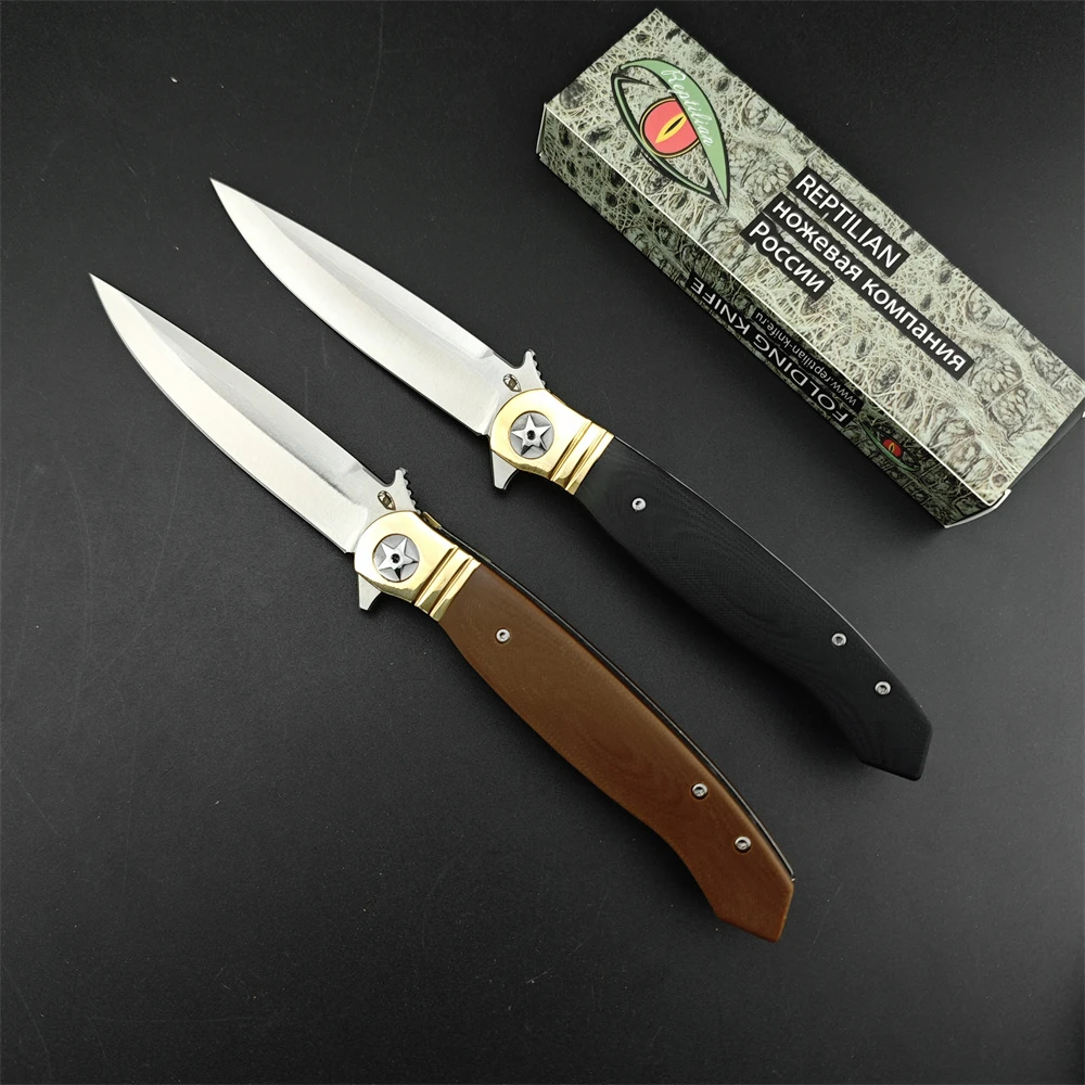 NEW Russian Reptilian Safety Pocket Folding Knife 440c Blade G10 Handles Outdoor Utility Camping Hunting EDC Tools