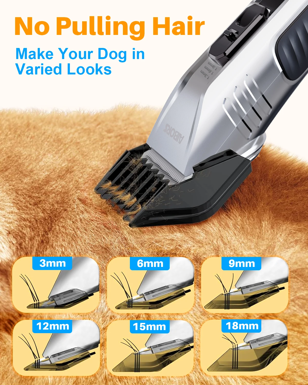 AIBORS D10 Puppy Professional Dog Hair Clippers for Grooming Kit Electronic Beauty Trimmer Cut Hair Machine For Pet Cat Dogs