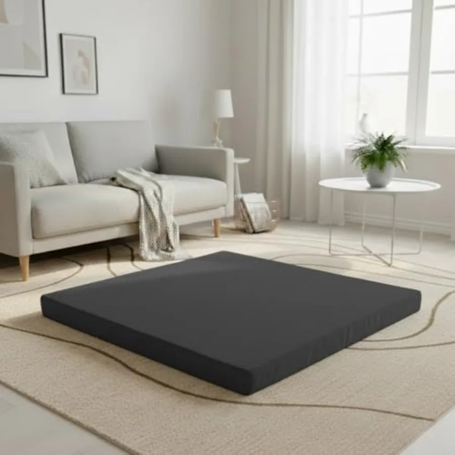 

Velvet Zabuton Meditation Mat - Large Floor Pillow for Adults and Yoga Meditation Cushion - High Density Foam Floor Seating wit