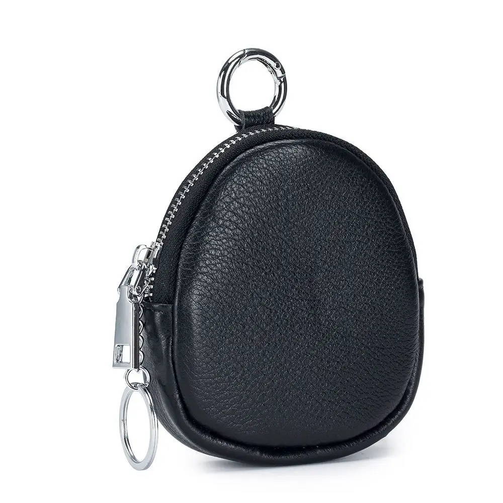 Portable Mini Coin Purse Solid Color Zipper Card Holoder Wallet with Key Ring Money Bag Keychain