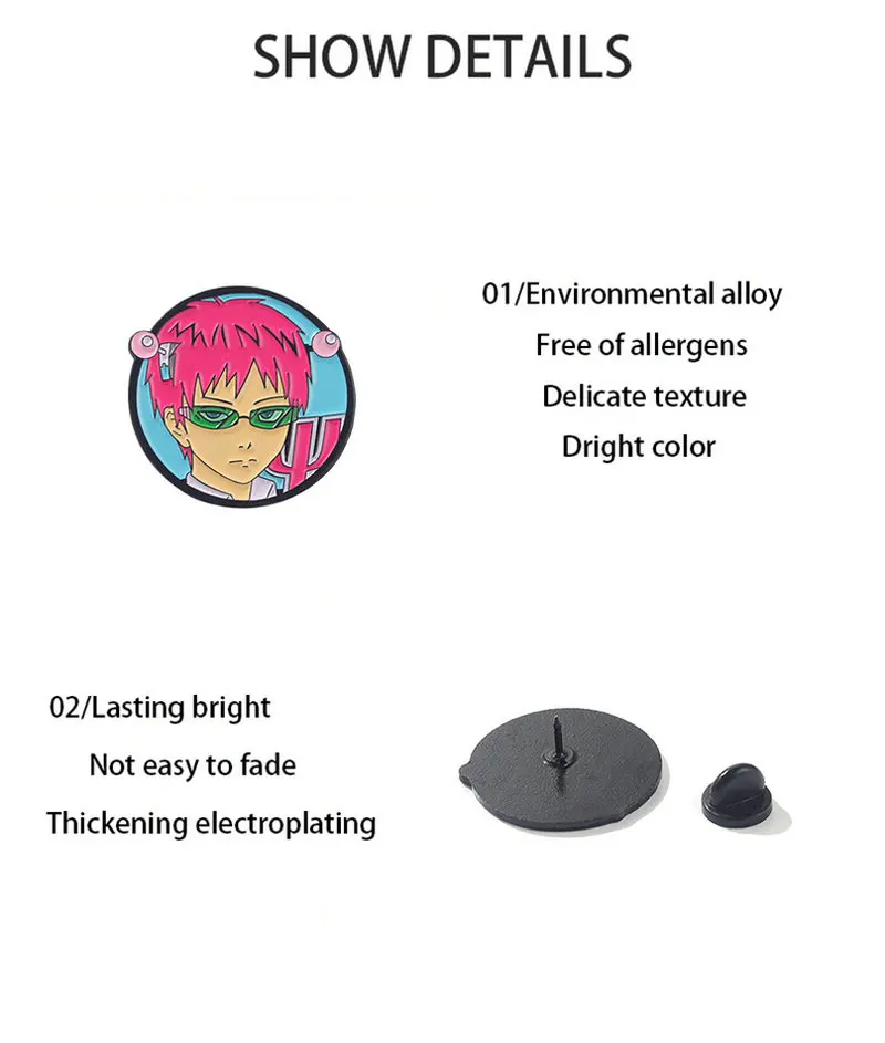 دبابيس أنيمي فيلم مخصص ، دبابيس سيكي كوسو نو Psi نان المينا ، حقيبة الملابس التلبيب دبوس ، فيلم الكرتون مجوهرات هدية للطفل ، صديق #5