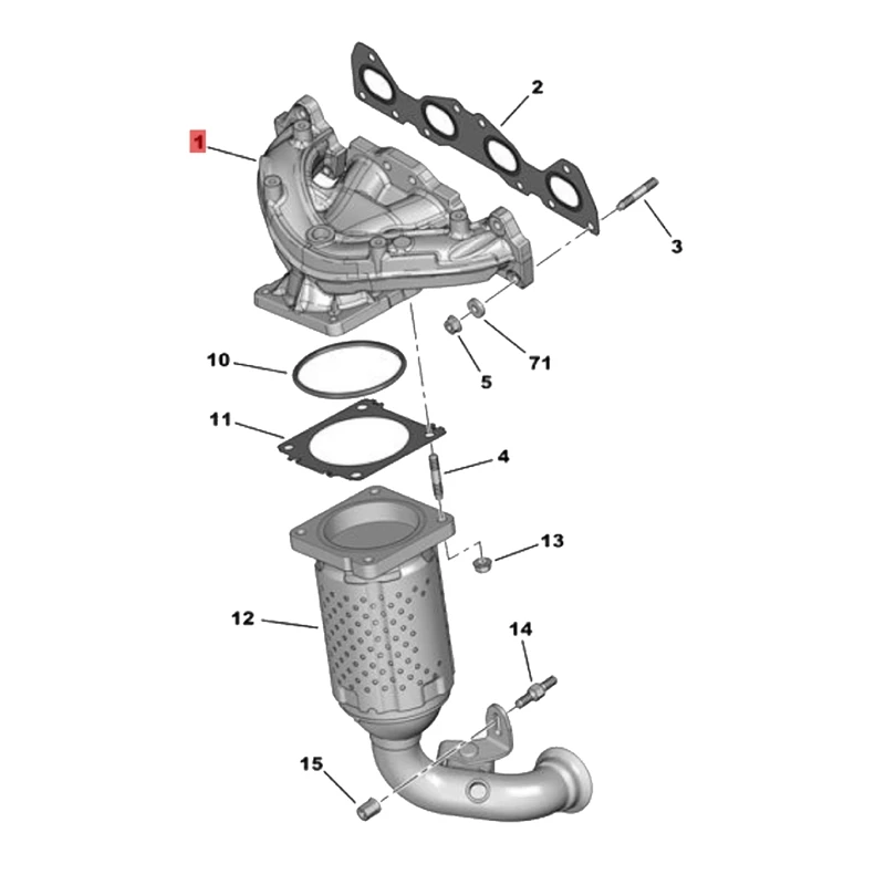 1 Piece 0341.G2 Exhaust Manifold Car Exhaust Branch Pipe 9636962580 For Peugeot 206 207 307 308 Citroen Berlingo C2 C3 C4