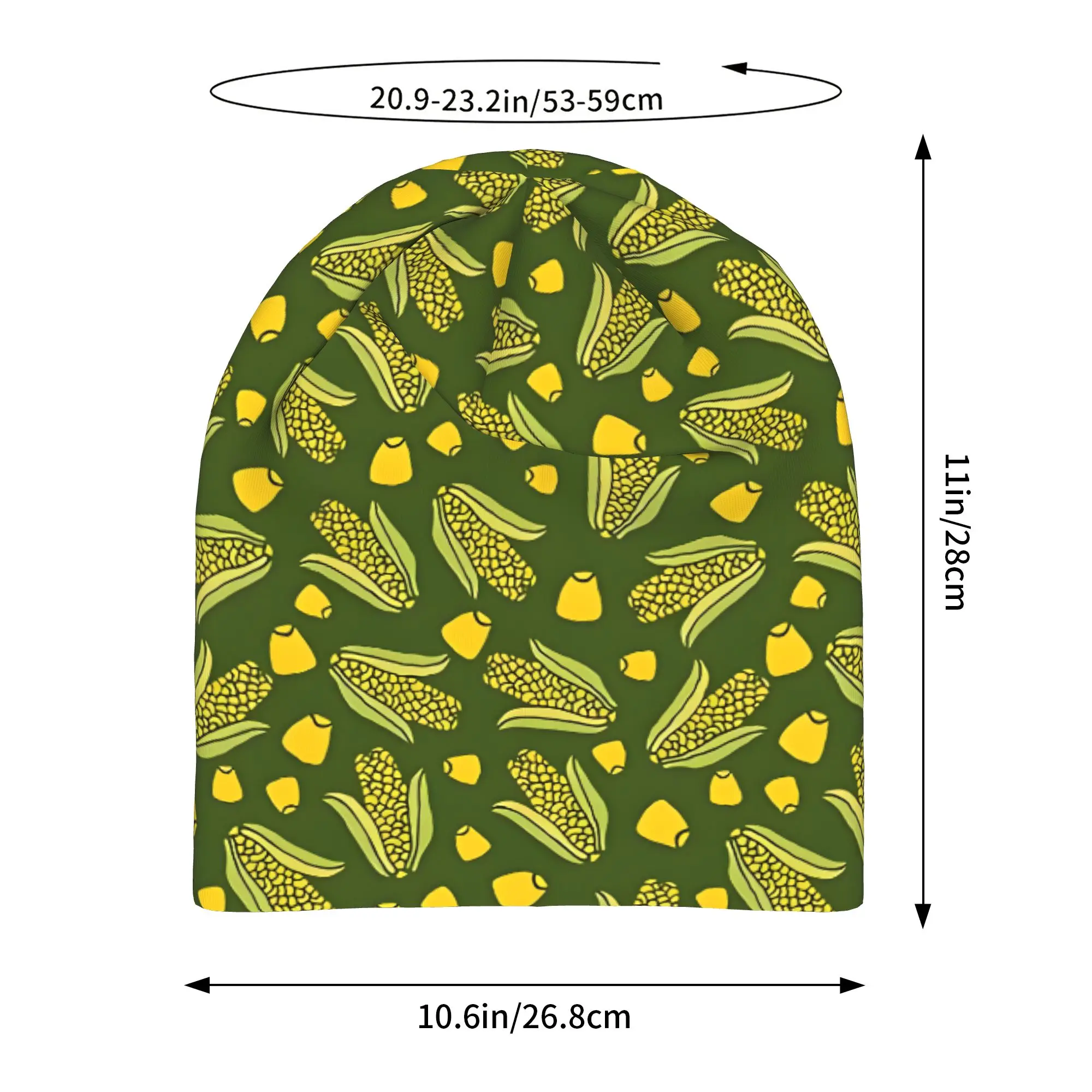 Corn Seamless Pattern Hat Fashion Caps Men Women  Skullies Beanies Ski Caps Soft Bonnet Hats