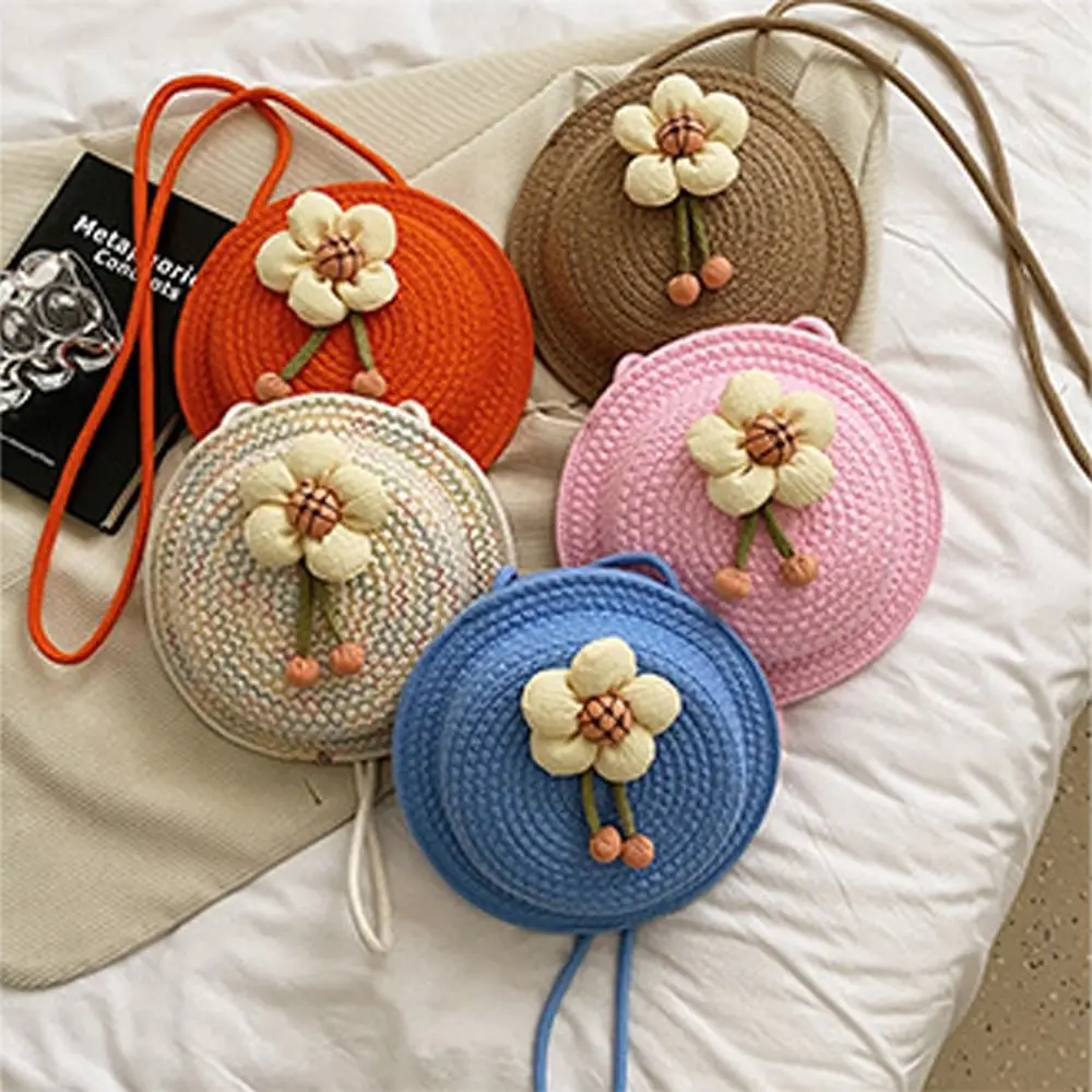 

Hat Shape Hat Shape Straw Bag Fashion Handmade Large Capacity Crossbody Bag Rattan Woven Coin Purse Children