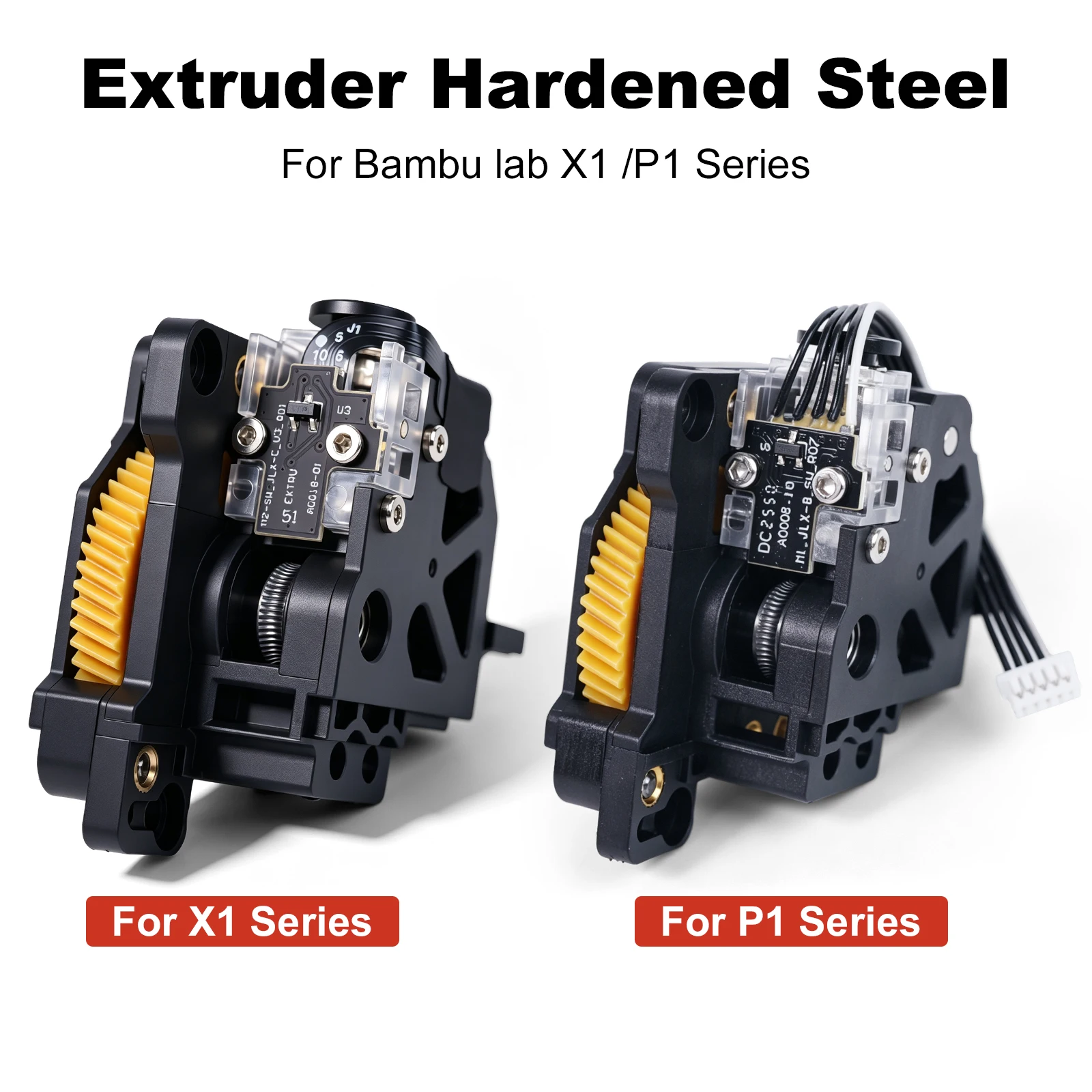 Hardened Steel Extruder Gear Unit for Bambu Lab X1 X1C P1P P1S Hotend Extruder Replacement High Strength 3D Printer Parts