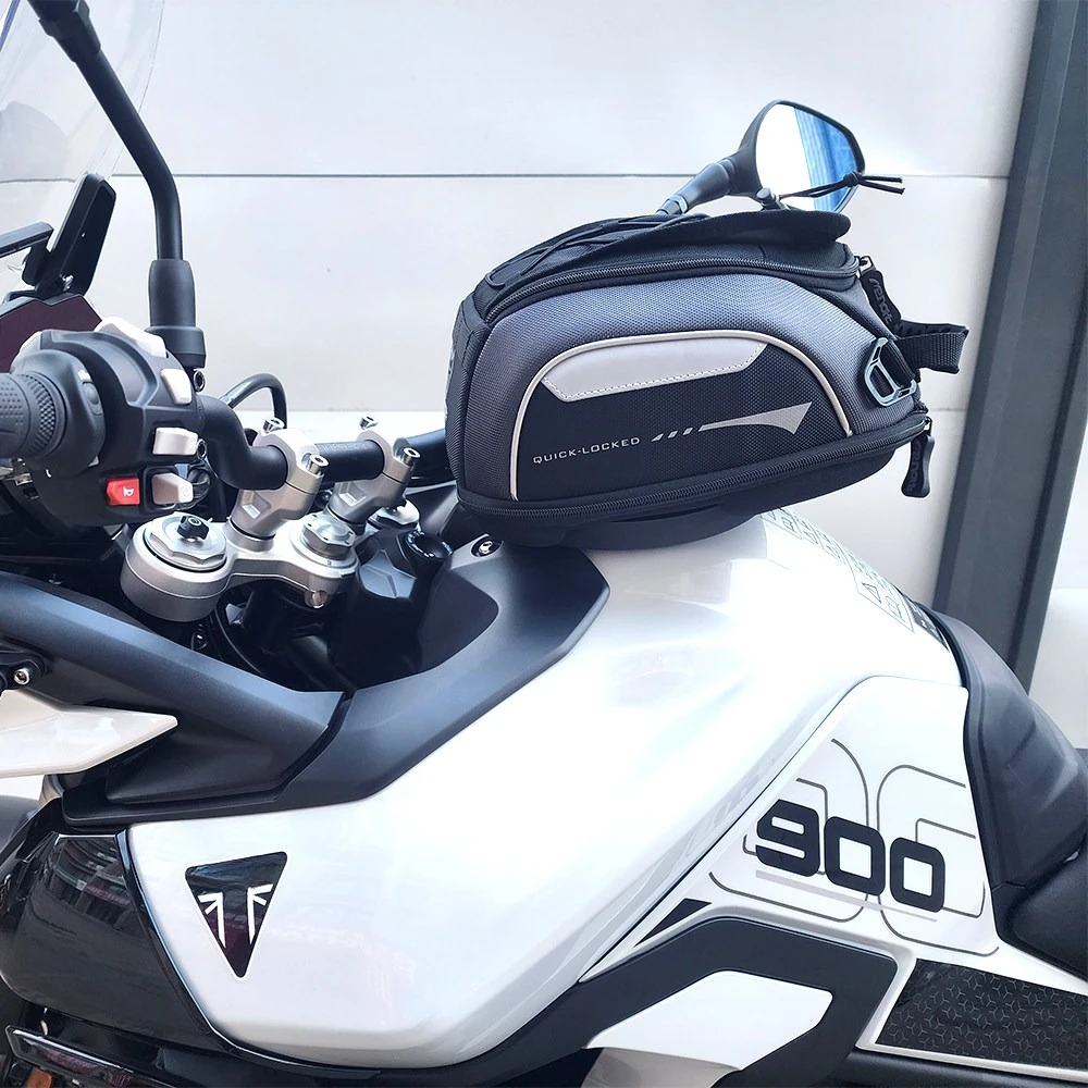 For Triumph Tiger 900 1050 Street Triple 765 Daytona 675 Motorcycle Anti Theft Tank Bag Travel Luggage Top Case Rotation Locked