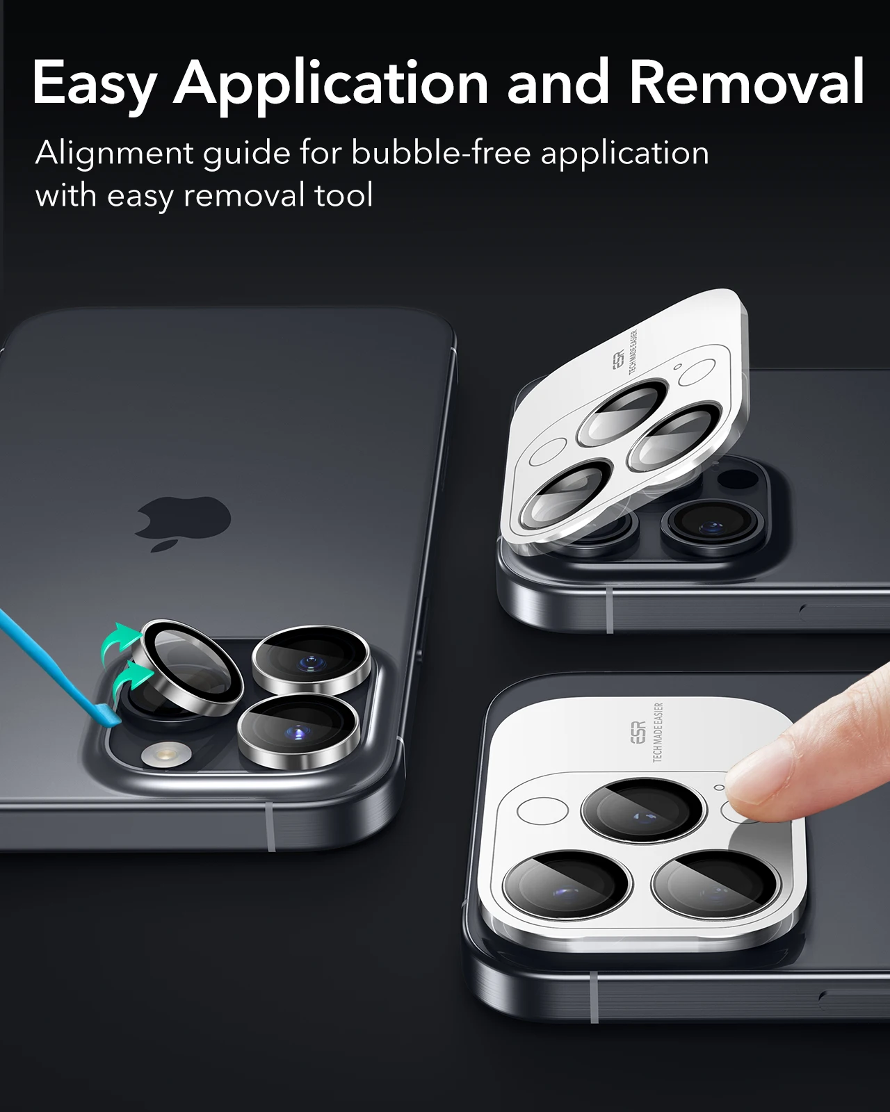 ESR for 16 Pro Max Independent Lens Film iPhone 17/16/15/14 Pro HD Camera Protective Film Glass for 14/15/16 Plus