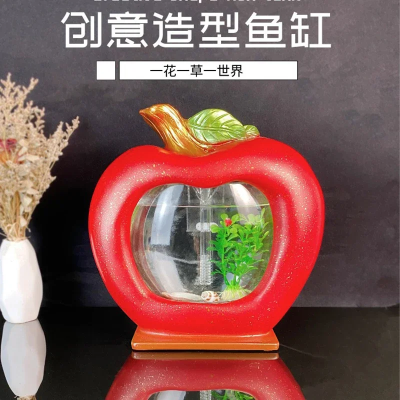 swan apple fish tank fish deer accompanying external filter circulating water ornament