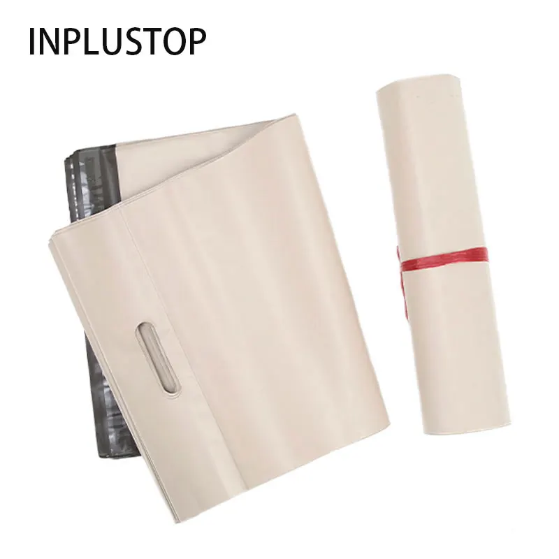 

INPLUSTOP 50Pcs/lots Apricot Color Portable Express Bag Thicken Clothing Logistics Courier Pockets Post Box Bags Mailing Pouch