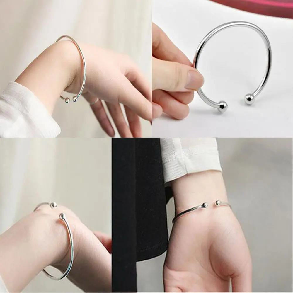 Classic Silver Plated Gifts Fashion Jewelry Adjustable Bangles Bracelet Mens/Womens