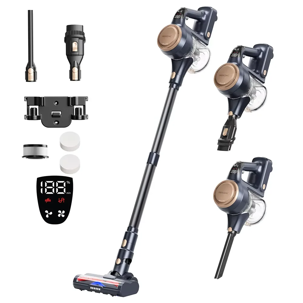 Proscenic P11 Lite Cordless Vacuum Cleaner Max 28 kPa Suction LED Screen Auto De-Tangles Hair 180° Swivel Steering 550ml Dustbin