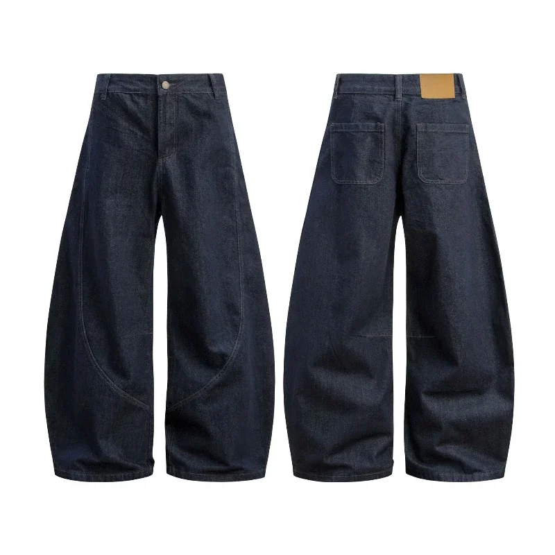 

New Mens Denim Pants American Vintage Y2k Streetwear Couple Casual Scimitar Jeans Four Seasons Fashion Full Length Trousers Male
