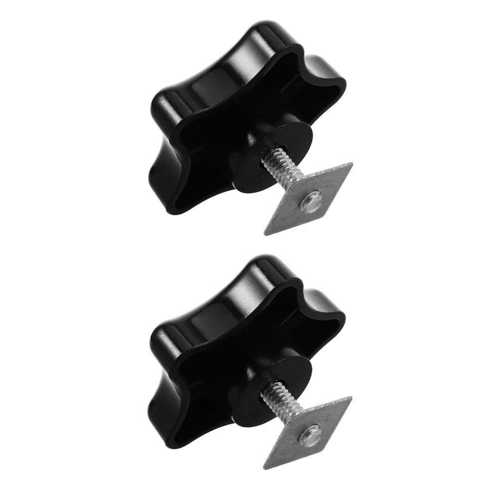 

2Pcs Threaded Star Knobs Black for Rv Awning Brace Replacement Star Shaped Handle with Square Washer Outdoor Tool Accessories