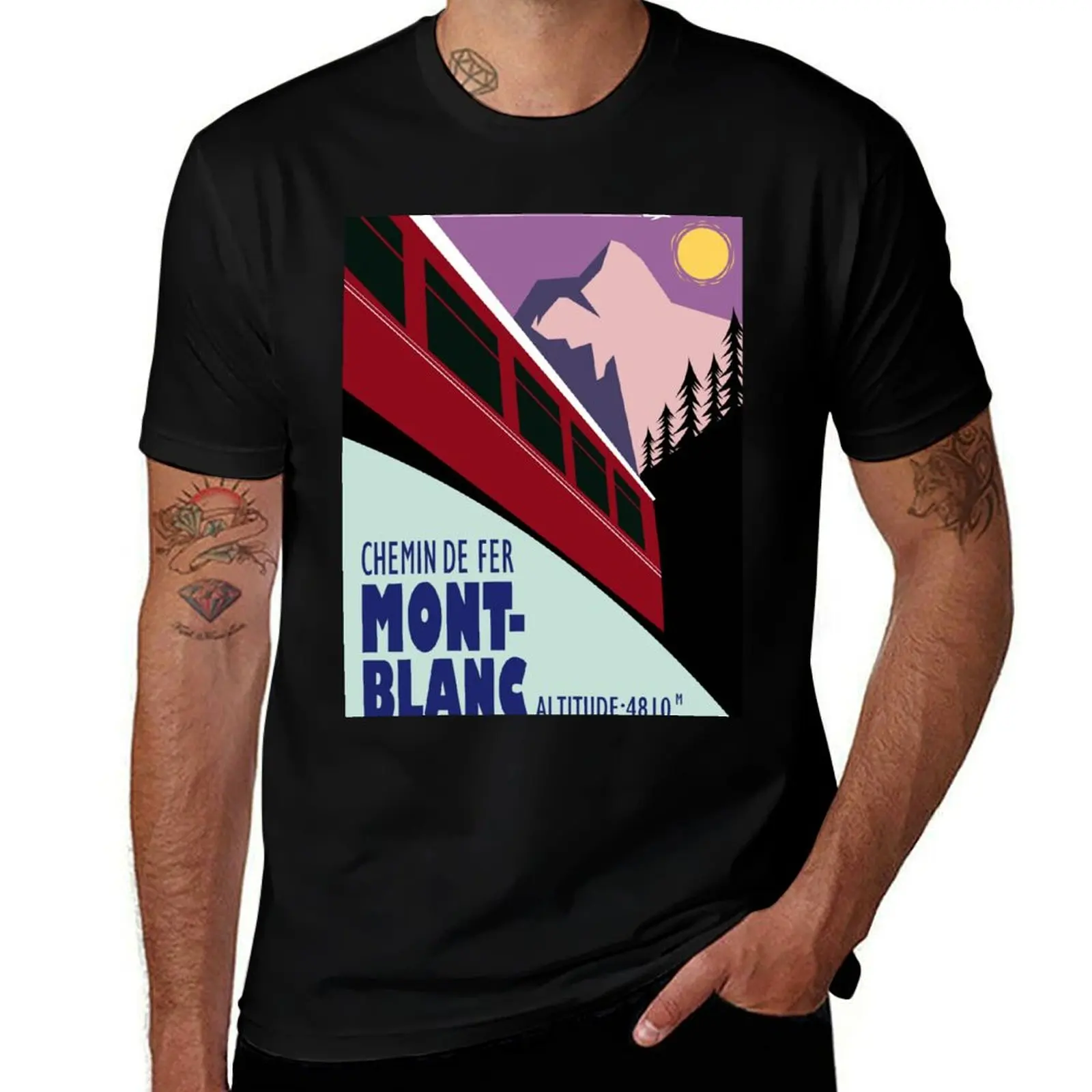 Chemin de Fer Mont Blanc poster T-Shirt anime tshirt quick drying mens t shirt graphic