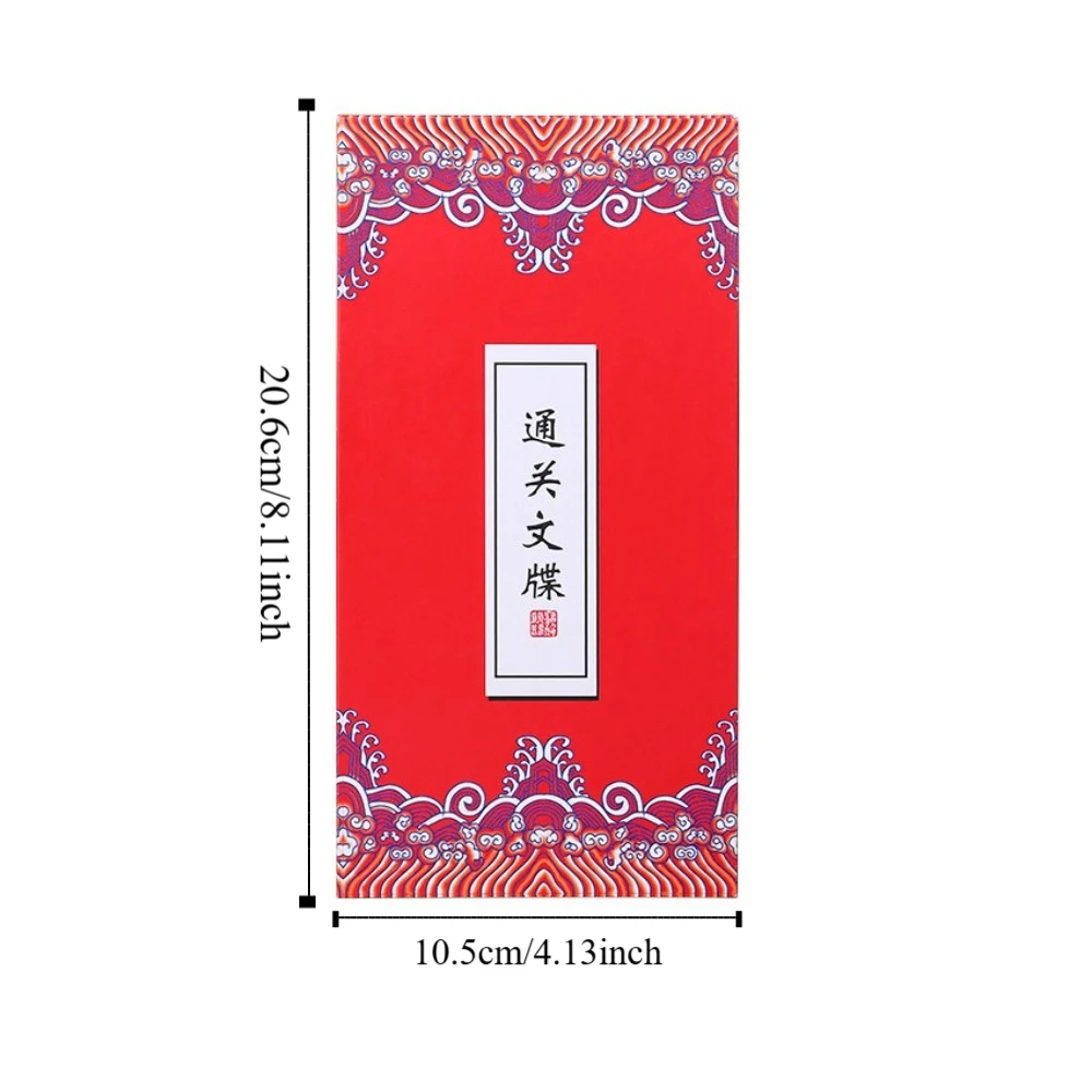 Buku Catatan Lipat Gaya Cina Retro dengan Stempel Edisi Kertas Pos, Halaman Dalam Kosong untuk Menulis, Cocok untuk Wisatawan