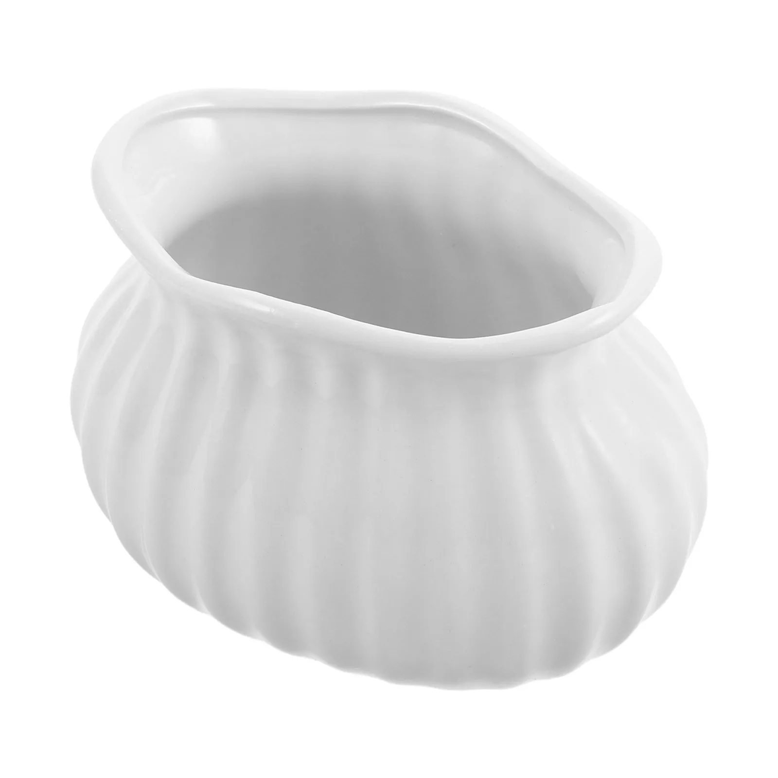 

Modern White Ceramic Vase Unique Ribbed Design for Home Decor Living Room Dining Dried Floral Arrangements