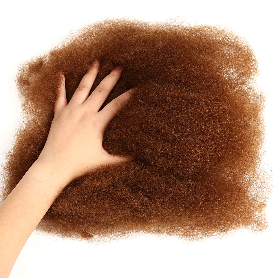 Trueme-Cabello Humano Afro rizado a granel, extensiones de cabello brasileño Remy Natural, trenzado, trenzas de ganchillo de color