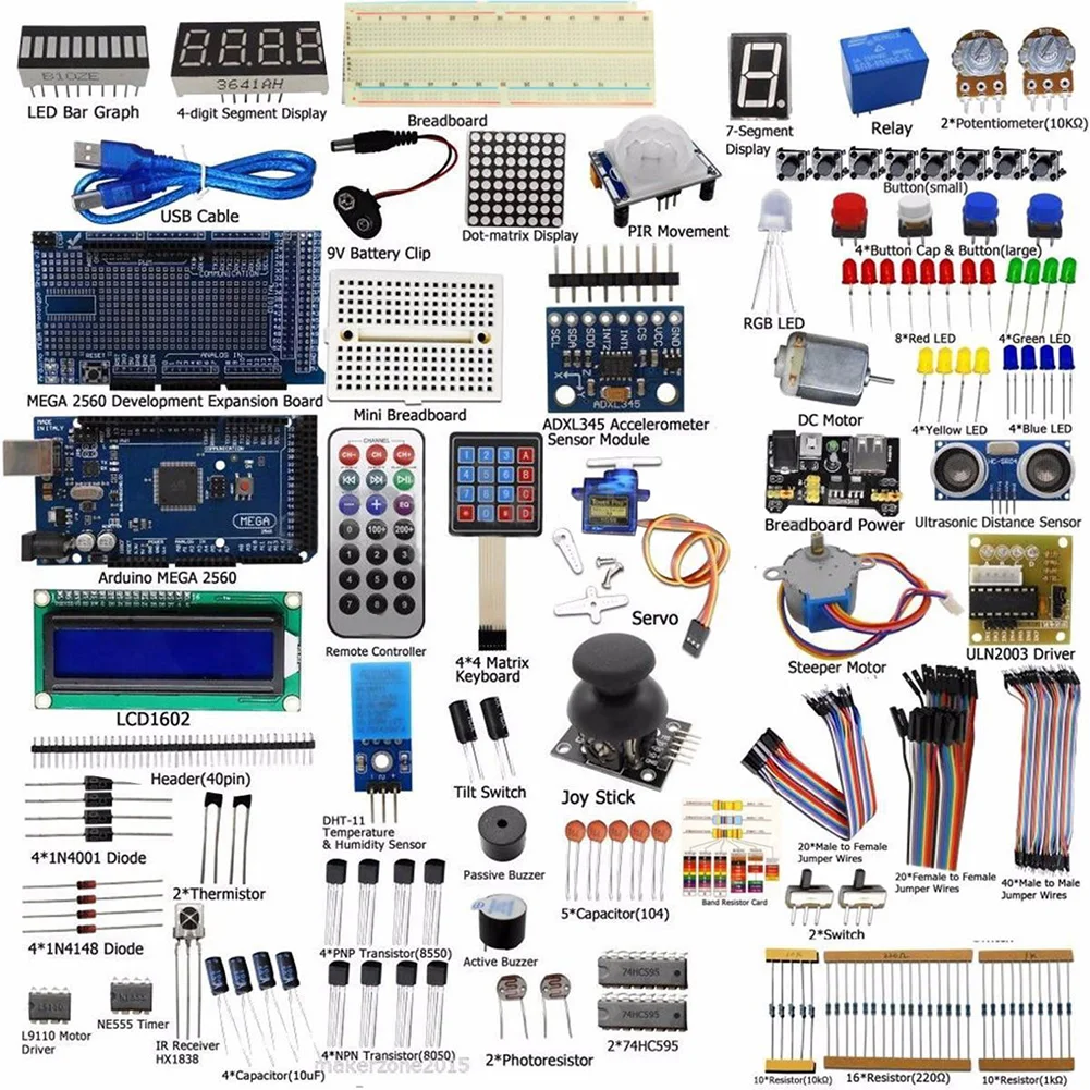 For Mega2560 Board Electronics Project STEM Electronic Kit For STEM Education PCB, ABS, Metal Metal Components