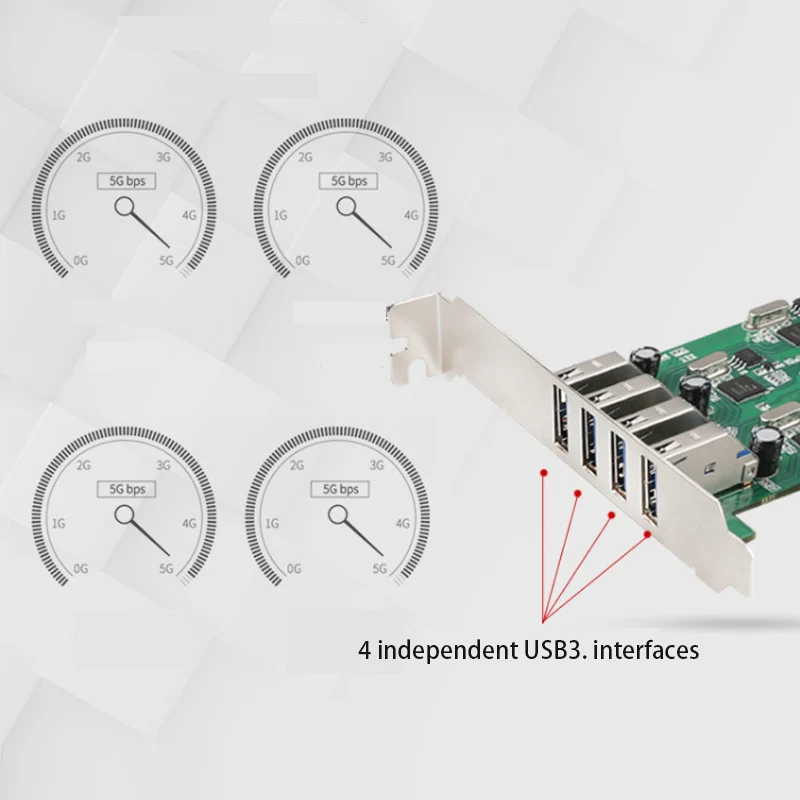 PCIE zu 4-Port USB-Adapter Kartenspiel PCIE-Karten-Controller Extender PCIE-Konverter Erweiterungs karte Riser-Karte PCI Express USB-Hub