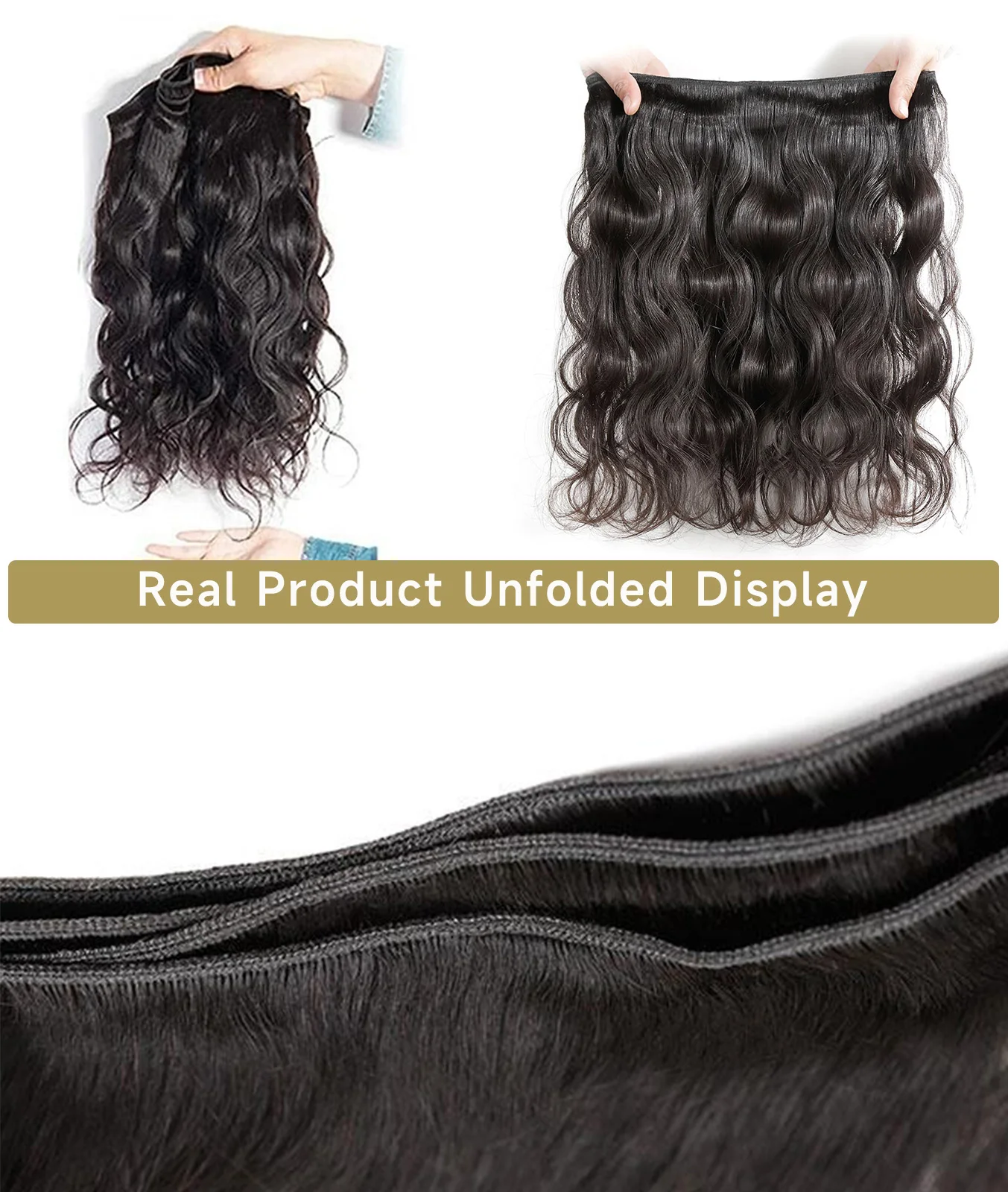 Brazilian Body Wave Weave Pacotes de Cabelo Humano, 100% Não Transformados, Ofertas 16A, 20 ", 22", 22 ", Ofertas